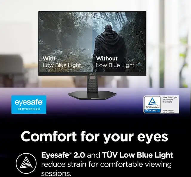 Alt view image 4 of 4 - Legion 27QD-10 Gaming Monitor - 27" QHD IPS Display - 240Hz Refresh Rate - 0.5 ms MPRT - 99% sRGB - AMD FreeSync Premium - Ergonomic Stand