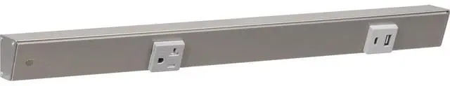 Main image of Slim Angle Power Strip with USB-A/C on Right (Satin Nickel, 18")