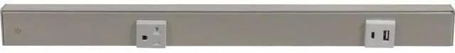 Alt view image 2 of 4 - Slim Angle Power Strip with USB-A/C on Right (Satin Nickel, 18")