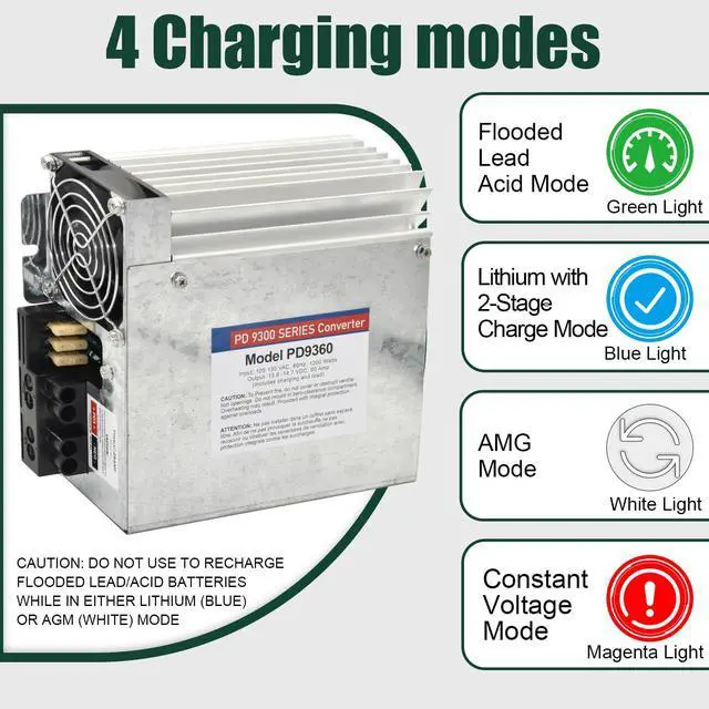 Alt view image 4 of 4 - PD9360 Power Converter replacement-9300 Series Converter,60Amp 120V to 12V RV Converter Charger for RV Camper Caravans Trailer Battery,1000W