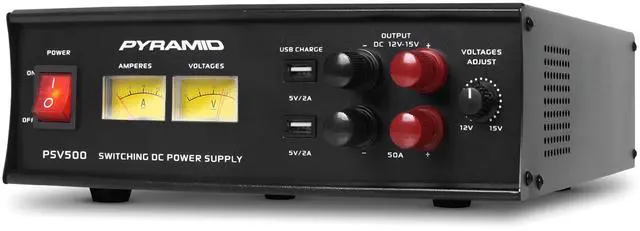 Main image of Universal Compact Bench Power Supply 50 Amp Variable Linear Regulated AC to DC Converter with Adjustable DC Voltage, Amperage Gauge, Volt Meter, USB Ports, AC to DC Converter 110V to 12V
