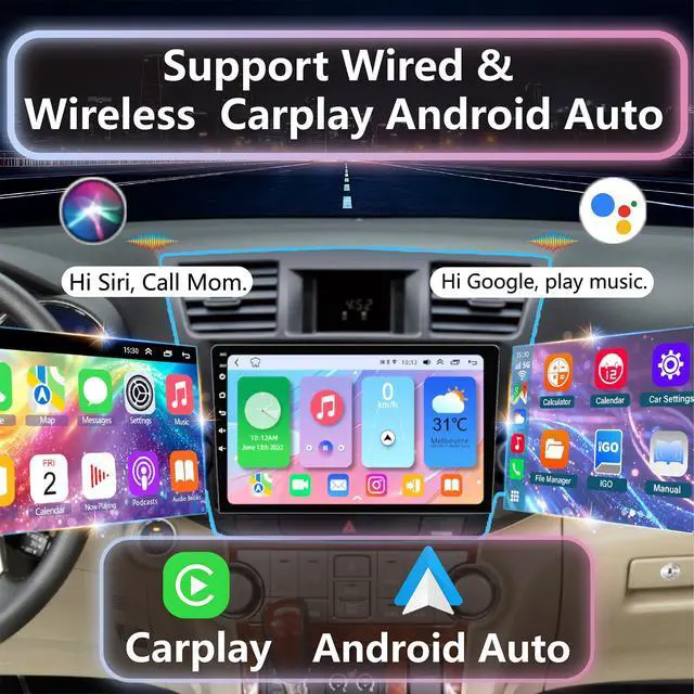Alt view image 3 of 4 - 4+128GB Android 14 Car Radio for Toyota Highlander2008 2009 2010 2011 2012 2013,10.2Inch IPS Touch Screen Highlander Stereo with Wireless CarPlay&Android Auto, Bluetooth/WiFi/GPS/FM/SWC+Backup Camera