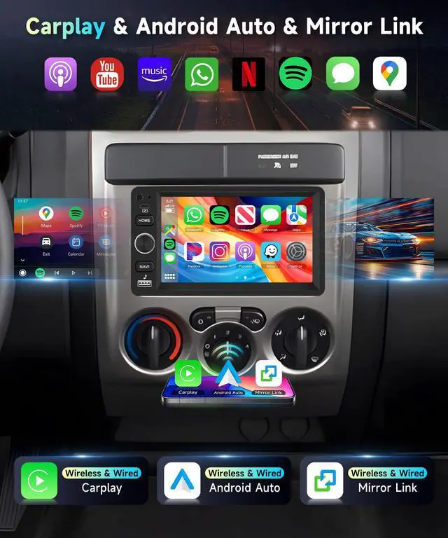 Alt view image 3 of 4 - Car Radio Stereo(Support Bose System) for Chevy Silverado SSR Tahoe 2003-2006,GMC Siera Yukon 2003-2006,Hummer H2 2003-2007,Touchscreen/Wireless CarPlay/Android Auto/DSP/GPS/Backup Camera 2G+64G