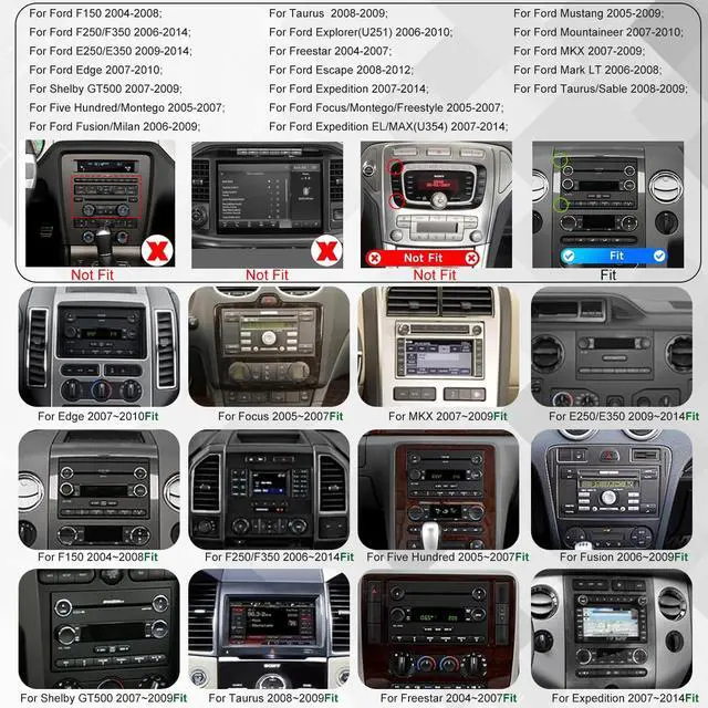 Alt view image 2 of 4 - 5GWiFi Upgrade Radio for Ford F150 2004-2008, F350 F250 2006-2016, Expedition 2007-2014, Explorer 2006-2010 E150/E250 Fusion Taurus 7"Touch Screen Stereo Wireless Carplay Android Auto GPS FM BT Camera