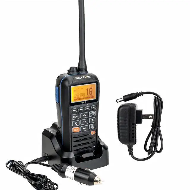 Main image of RM40 Marine Radio with GPS,DSC Distress Call,Mob Alarm,IP67 Waterproof Floating Handheld Radio,NOAA Weather Alert,1500mAh Battery,International Channels,for Boats Sailing Coast Guard (1 Pack)