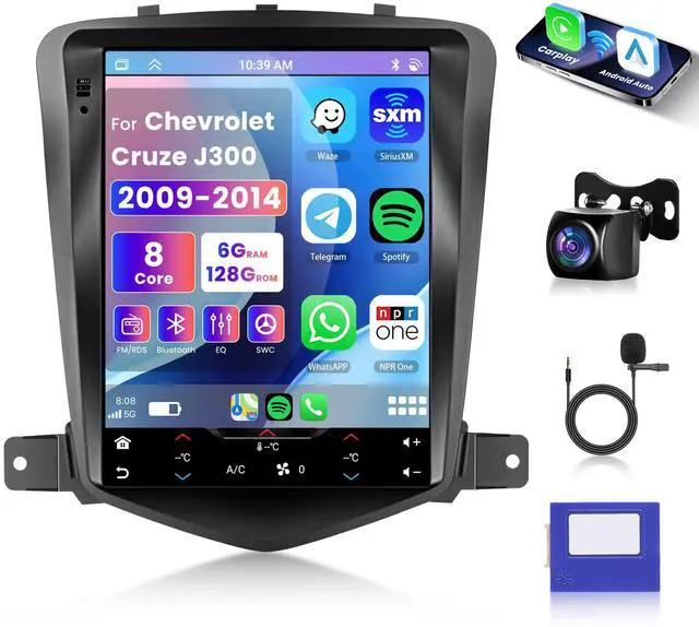 Main image of 8Core 6G+128G Android Upgrade Car Radio for Chevrolet Chevy Cruze J300 2009-2015, 9.7 Inch 1024 * 600 HD IPS Tesla Style Touchscreen Wireless Carplay Andriod Auto Backup Camera GPS 5G WiFi FM