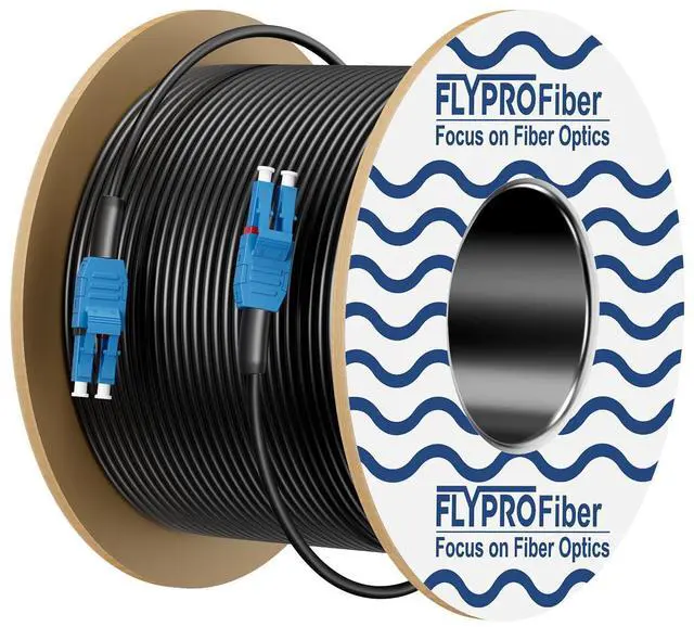 Main image of OS2 LC to LC Uniboot Outdoor Fiber Patch Cable, 200M/656ft OS2 Fiber Optic Cable SingleMode, Length Options: 10m-300m, 1G/10GB Single Mode Duplex 9/125 um OD-5mm, LSZH