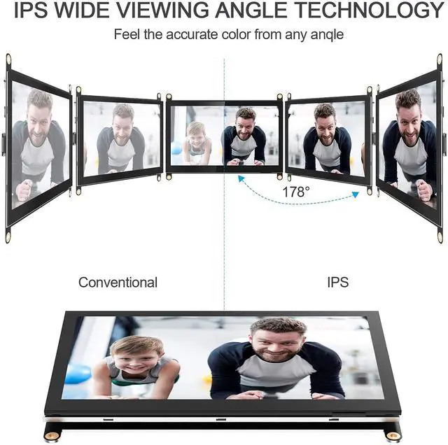 Alt view image 3 of 4 - 7 Inch Raspberry Pi Screen Touchscreen Monitor 1024x600 HDMI Monitor 16:9 IPS Screen Display for Raspberry Pi 5/4/3/2/Zero/B/B+ Win10/8/7, Free-Driver