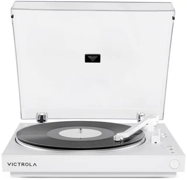 Main image of Fully Automatic Bluetooth Turntable w Audio Technica ATN3600L Cartridge, Automatic Repeat Function, 2-Speed Vinyl Record Player, Wireless Bluetooth Streaming, Preamp & Aluminum Platter White