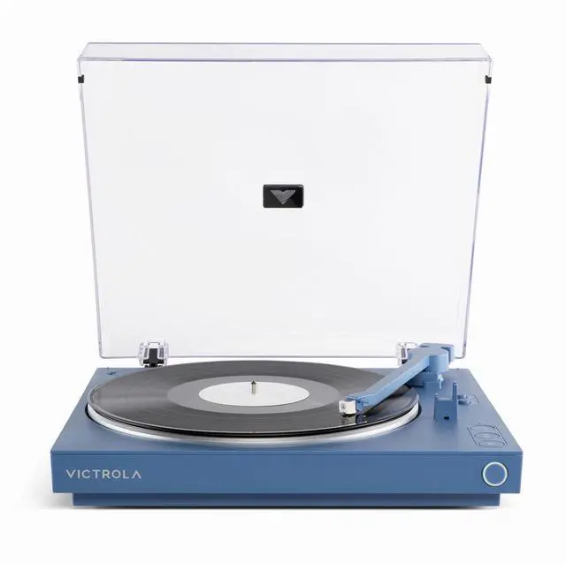 Main image of Fully Automatic Bluetooth Turntable w Audio Technica ATN3600L Cartridge, Automatic Repeat Function, 2-Speed Vinyl Record Player, Wireless Bluetooth Streaming, Preamp & Aluminum Platter Blue