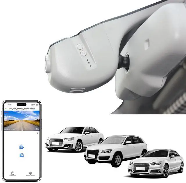 Main image of 4K Dash Cam custom fit for Audi (Model B Gray) A4 A6 Allroad A3 A5 A6 Q5 A8 S8 A7 S5 Q3 S3 S7, Integrated OEM Look, UHD 2160P Video, G-Sensor, Loop Recording, Wifi and Free App, GPS, 64GB Card