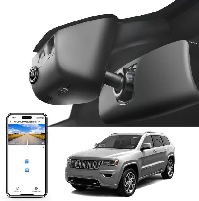 Main image of 4K Dash Cam Custom Custom Fit Jeep Grand Cherokee 2016 2017 2018 2019 2020 2021 & Grand Cherokee WK 2022 (Model A),Check Model Carefully,Limited Trailhawk Overland,UHD 2160P Video,128GB Card