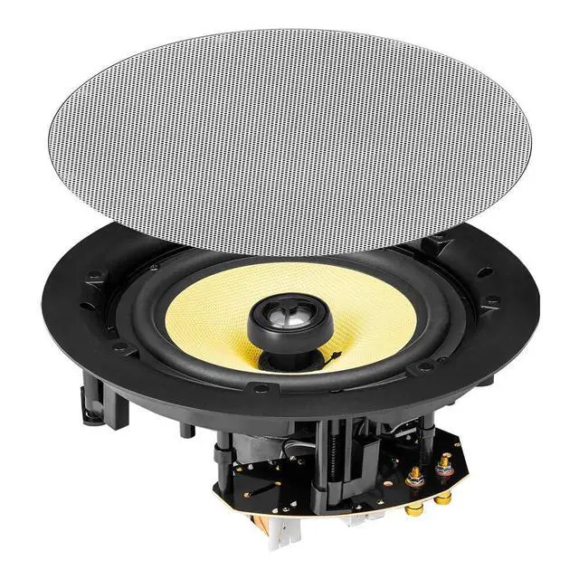 Alt view image 4 of 4 - 8" in Ceiling Speaker Pair 120W, Trimless Magnetic Grille, Pivoting Tweeter, Paintable Grille ACE850