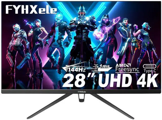 Main image of 28 Inch 4K UHD Gaming Monitor 144Hz 1ms,IPS Monitor with HDR400, 100% sRGB, AMD FreeSync/G-Sync,PC Monitor for Gaming,Office,Type-C/HDMI/USB,Built-in Speaker,VESA Mount, Bluelight Filter