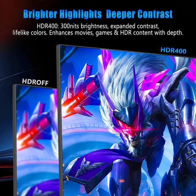 Alt view image 4 of 4 - 28 Inch 4K UHD Gaming Monitor 144Hz 1ms,IPS Monitor with HDR400, 100% sRGB, AMD FreeSync/G-Sync,PC Monitor for Gaming,Office,Type-C/HDMI/USB,Built-in Speaker,VESA Mount, Bluelight Filter
