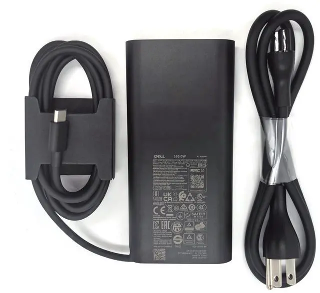 Main image of Laptop Charger GAN 165W Watt USB Type C AC Power Adapter, Precision 5680 5690 AC Charger, XPS 17 9720 9730 AC Adapter, Balck, DA165PM210