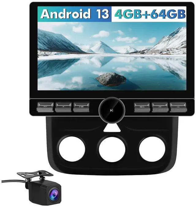 Main image of Car Stereo for Dodge RAM 1500 2500 3500 2013-2019 (Manual AC Only), 10.6" Touch Screen Radio Upgrade, CarPlay & Android Auto, 4G/WiFi, 8 Core + 64GB ROM, GPS, Bluetooth, Backup Camera, SWC