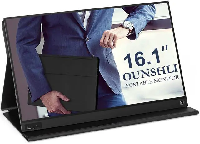 Main image of Portable Monitor for Laptop 16.1 Inch Full HD 1080P Dual Computer Monitor USB C HDMI with Speakers, Flat Travel Monitor for MacBook Pro PS4 PS5 PC, Smart Cover&Screen Protector Included