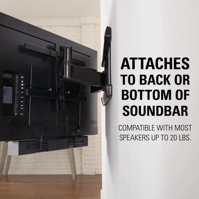 Alt view image 3 of 4 - Soundbar Mount For TV Mount Bracket - Height & Depth Adjust, Moves In-Sync With TV, Supports Sound Bars Up To 20 lbs - SASB1-B1
