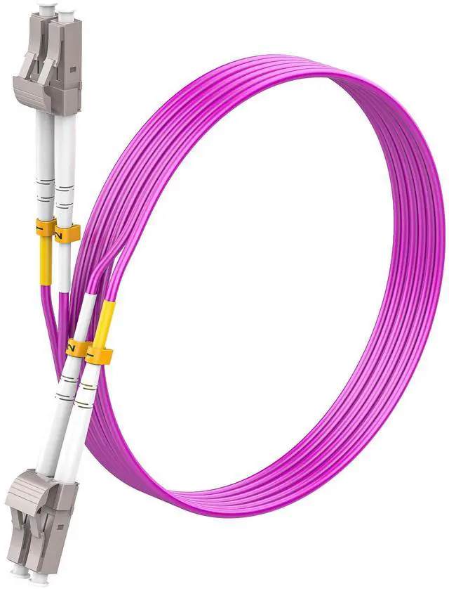 Main image of OM4 LC to LC Fiber Patch Cable 100m/328ft, Length Option:0.2m-200m, 40G/100Gb 50/125um Multimode Duplex MMF Fiber Optic Cable Cord LSZH(Magenta)