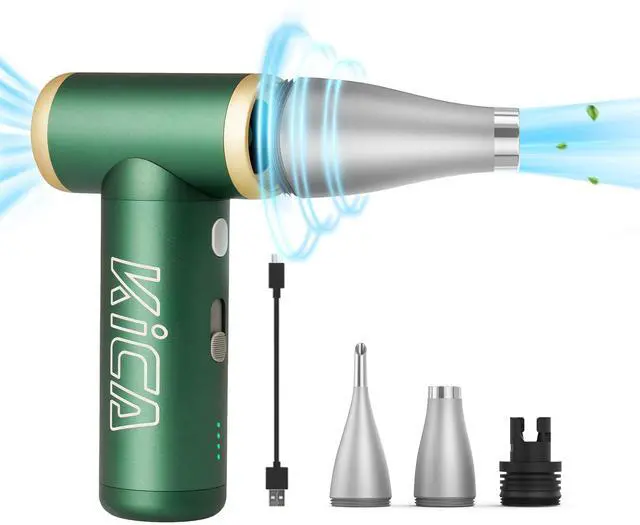 Main image of Compressed Air Duster- JetFan 2S Electric Air Duster,117000 RPM Rechargeable Cordless Air Blower for Cleaning Keyboard&PC, Jet Dry Duster with New Extreme Mode, Metal Shell-Green