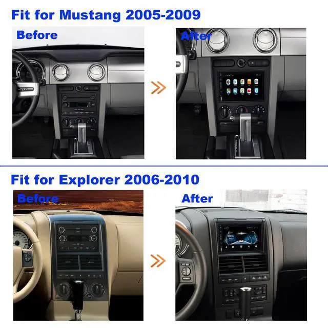 Alt view image 2 of 4 - QLED 8-Core for Ford Mustang 2005-2009 Explorer 2006-2010 Radio Upgrade Carplay Android Auto Touch Screen Stereo Free Back Camera
