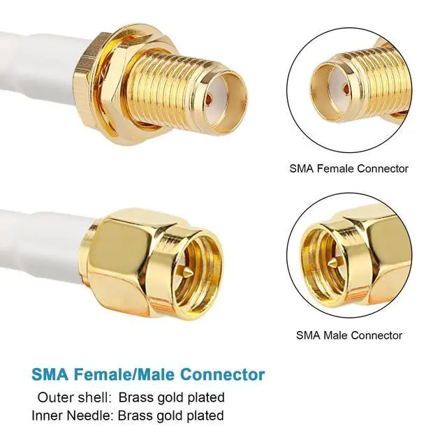 Alt view image 3 of 4 - 50FT SMA Extension Cable - SMA Male to SMA Female Coax Cable for 5G Cellular Routers