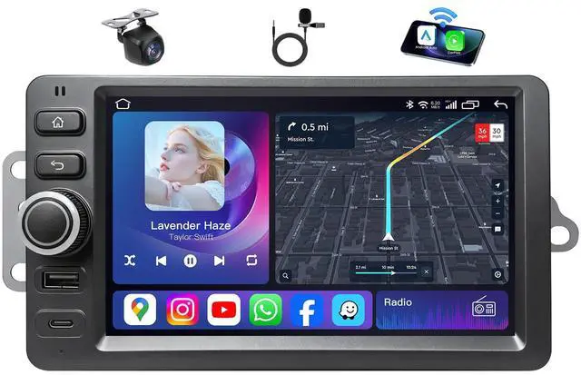 Main image of 8 Core Android 13 Car Radio Stereo for Chevy Silverado 2003-2006 Replacement, Hummer: H2 2003-2007, GMC Sierra Yukon 2003-2006, Wireless CarPlay Android Auto WiFi BT GPS FM AM DSP 4+64G 1080P Camera