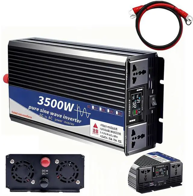 Main image of 3500W Power Inverter 24V DC to 110V AC Converter with LED Display Dual AC Outlets Dual Fans Radiating for RV, Camp, Boat and Home Emergency Portable Pure Sine Wave Inverter (Smart Screen, 3500W 24V)