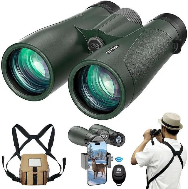 Main image of 15x54 Binoculars for Adults High Powered with Harness, Phone Adapter and Bluetooth Camera Remote - Super Bright Waterproof Binoculars for Bird Watching Hiking Cruise Travel Stargazing