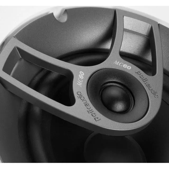 Alt view image 2 of 4 - MC60 2-Way 6.5" in Ceiling Speaker (Single), Dynamic Built-in Audio, Perfect for Humid Indoor/Enclosed Areas, Bathrooms, Kitchens, Patios (White)