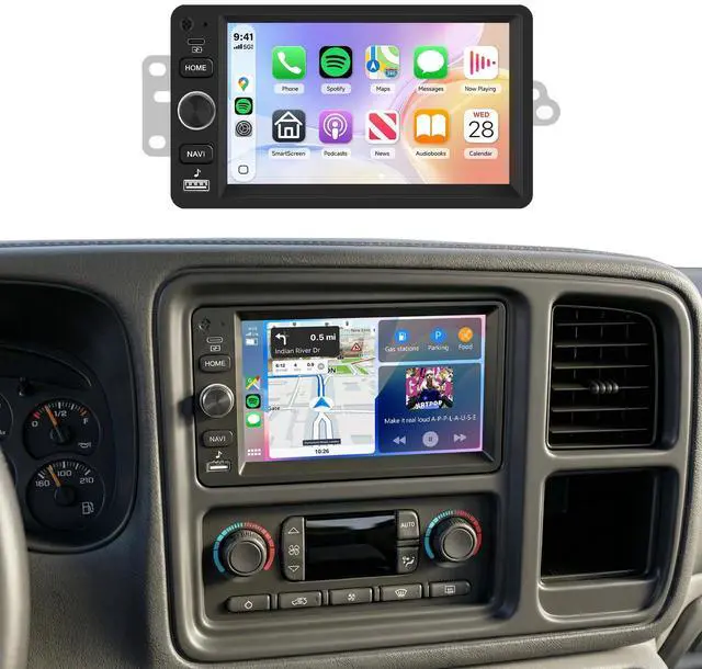 Main image of 5Ghz WiFi 4G+64G Raido for Chevy Silverado SSR Tahoe 2003-2006,GMC Siera Yukon 2003-2006,Hummer H2 2003-2007 Car Stereo Wireless Carplay Android Auto,5.0Bluetooth 32EQ,SWC,FM/RDS Backup Camera
