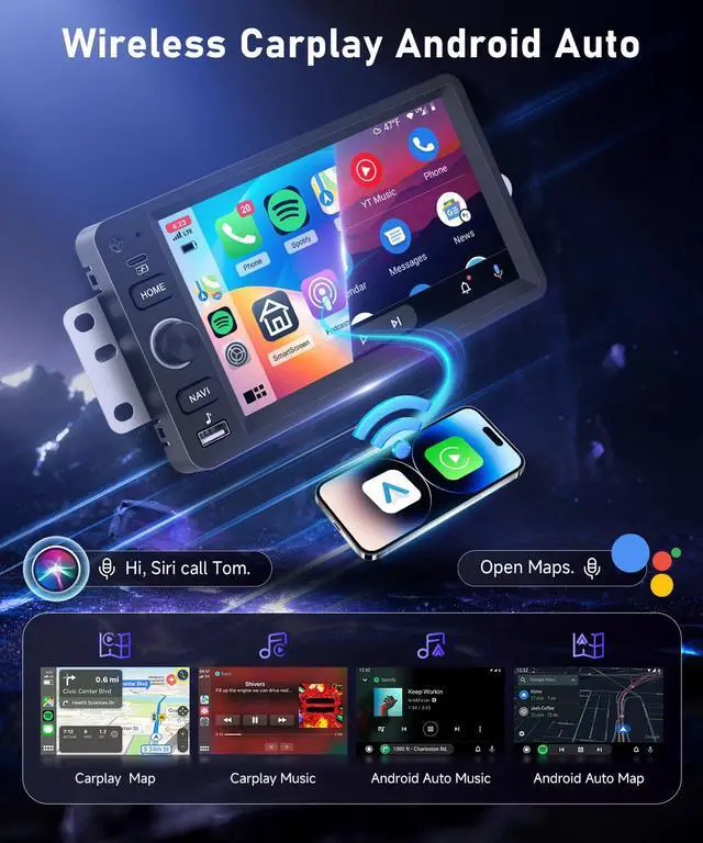 Alt view image 3 of 4 - 5Ghz WiFi 4G+64G Raido for Chevy Silverado SSR Tahoe 2003-2006,GMC Siera Yukon 2003-2006,Hummer H2 2003-2007 Car Stereo Wireless Carplay Android Auto,5.0Bluetooth 32EQ,SWC,FM/RDS Backup Camera