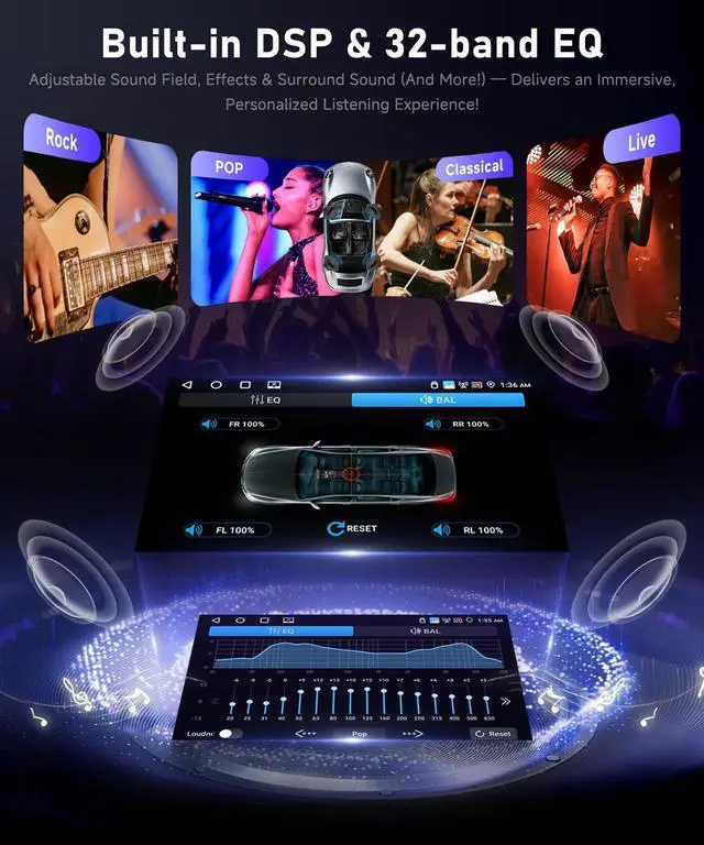 Alt view image 4 of 4 - 5Ghz WiFi 4G+64G Raido for Chevy Silverado SSR Tahoe 2003-2006,GMC Siera Yukon 2003-2006,Hummer H2 2003-2007 Car Stereo Wireless Carplay Android Auto,5.0Bluetooth 32EQ,SWC,FM/RDS Backup Camera