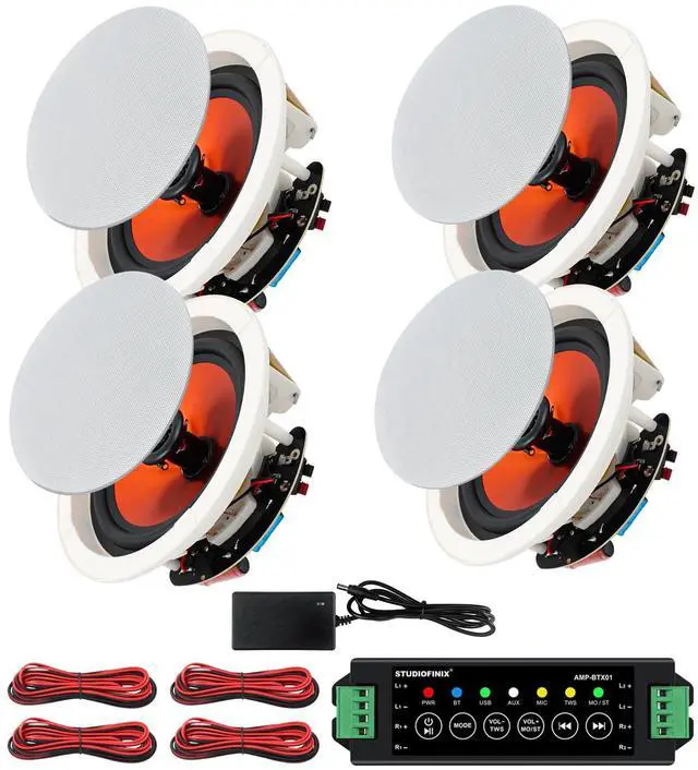 Main image of 6.5 Inch Bluetooth Ceiling Speakers,600W Wired Recessed Speaker System, Ideal for Home Theater, Living Room,Office,Kichten,Study Room,Basement,Covered Patio and Flush Mount (4 Speakers)