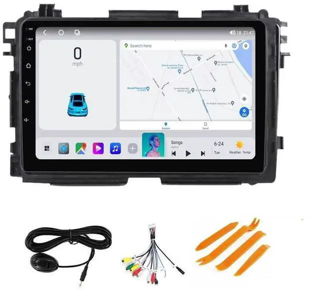 Main image of Stereo Radio for Honda Vezel HR-V HRV 2013-2022 - Wireless Car-Play Android Auto GPS Navigation - (4GB+64GB) Head Unit 9 Inch Blue-Tooth 5GWiFi Update Kit RDS FM DSP Blue-Tooth