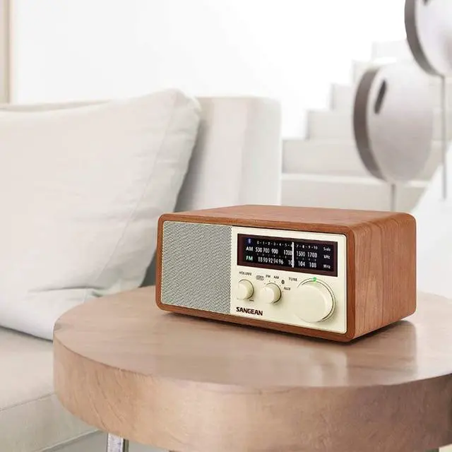 Alt view image 4 of 5 - WR-16 AM/FM Bluetooth Wooden Cabinet Radio