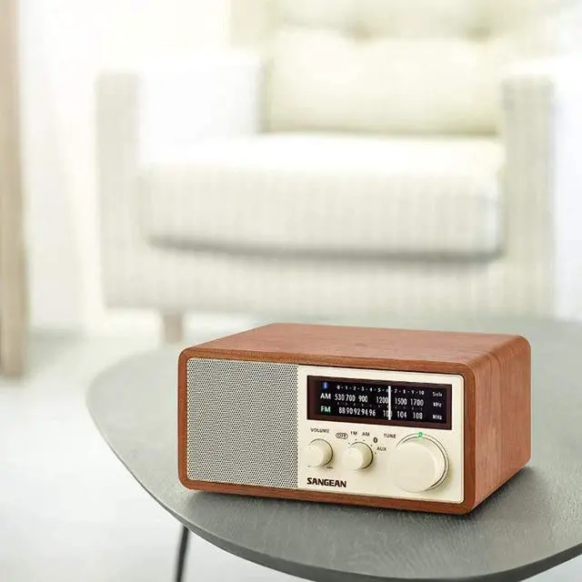 Alt view image 5 of 5 - WR-16 AM/FM Bluetooth Wooden Cabinet Radio