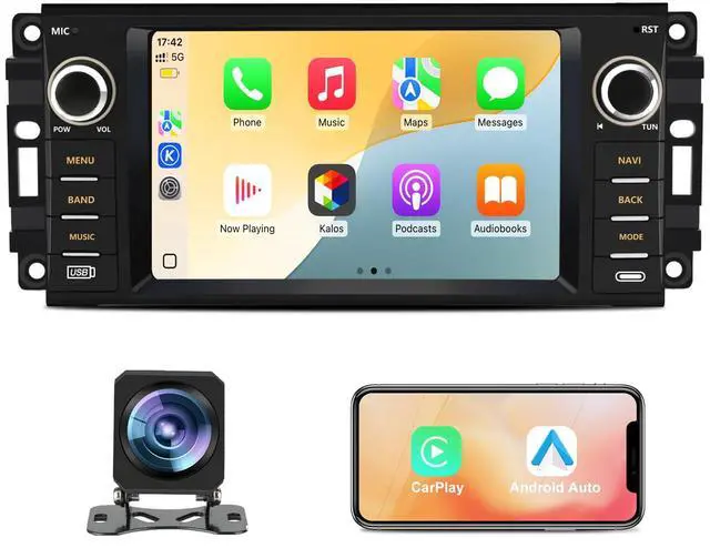 Main image of Car Radio Stereo for Dodge Ram 1500 2500 3500 2009 2010 2011 2012 Avenger Challenger 2008 2009 2010 2011 2012 2013 2014, 7 Inch Touch Screen with Wireless CarPlay Android Auto Backup Camera
