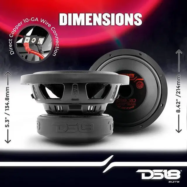 Alt view image 3 of 4 - ZR8.2D Elite-Z 8" Car Audio Subwoofer 1000W Watts Dual Voice Coil 2-Ohm DVC 2+2 OHMS (1 Speaker),Black