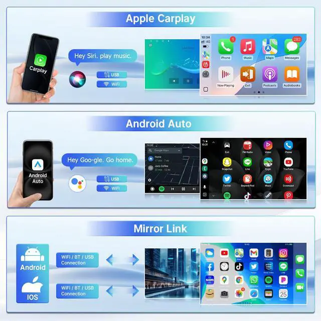 Alt view image 3 of 4 - 13.1" 2K Car Radio for Honda Odyssey 2005-2010 Stereo with Wireless Carplay Android Auto, 4+64GB Upgrade Honda Odyssey with GPS Navigation Bluetooth WiFi Rear Camera Split Screen