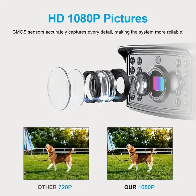 Alt view image 3 of 4 - HD 1080P 7" Wired Backup Camera System, 7-inch Quad Split Screen Monitor W/Recording, IP69 Waterproof Side & Rear View Cameras, Parking Lines for Truck/Trailer/RV/Tractor/ 5th Wheel (DY703)