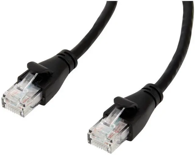 Main image of RJ45 Cat-6 Ethernet Patch Cable, Snagless, Gold-Plated Connectors, 10 Feet, Black, 24-Pack