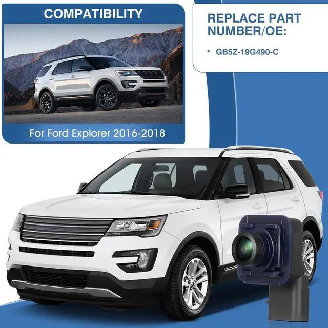 Alt view image 2 of 4 - Rear View Backup Camera Fit for Ford Explorer 2016-2018, Reversing Parking Assist Camera OE Replacement GB5Z-19G490-C, GB5Z-19G490-A