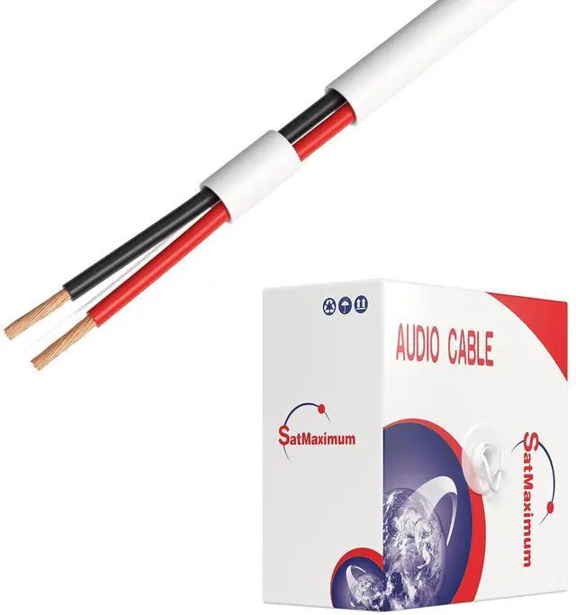 Main image of 500FT 14/2 Speaker Wire CL2 Rated Indoor Low Voltage Copper Clad Aluminum (CCA) 14 Gauge 2 Conductors Cable with Easy Pull Box Perfect for in-Wall Installation