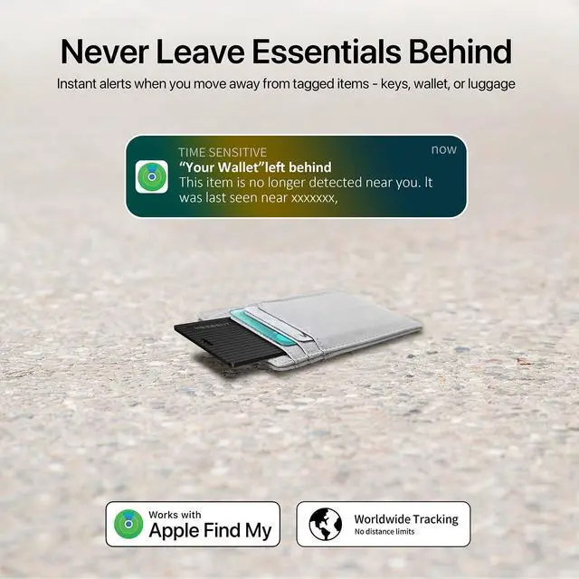 Alt view image 4 of 4 - Wallet Tracker Card Smart Tag 4 Pack, Apple MFi Certified Bluetooth Finder, Wireless Charging Slim Item Locator, IP67 Waterproof, Works with Apple Find My for Keys, Bags, Passport, iOS Only
