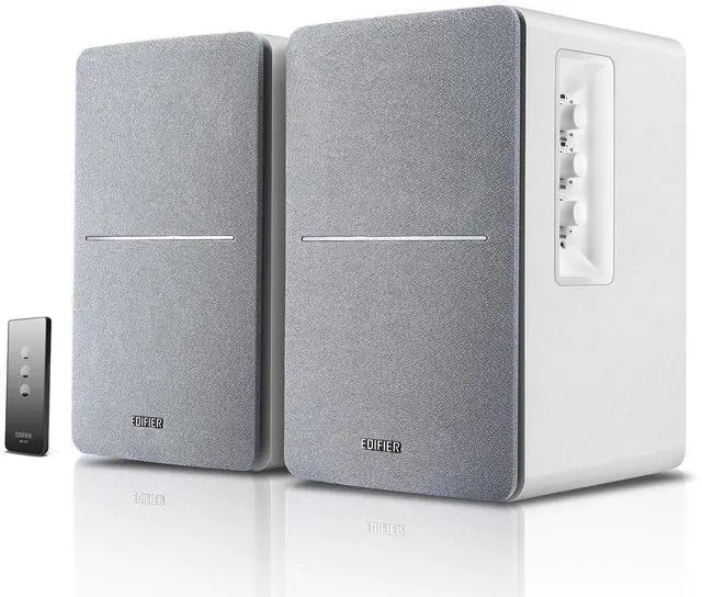 Main image of R1280T Powered Bookshelf Speakers - 2.0 Active Near Field Studio Monitor Speaker - White Enclosure - 42 Watts RMS