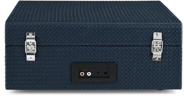 Alt view image 4 of 4 - CR8017B-NY Voyager Vintage Portable Vinyl Record Player Turntable with Bluetooth in/Out and Built-in Speakers, Navy