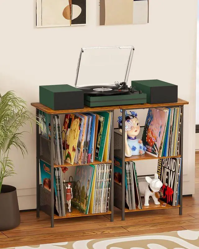 Alt view image 4 of 4 - Record Player for Vinyl with External Speakers Belt-Drive Turntables for Vinyls Records Dual Stereo Speakers LP 3 Speed BT Wireless AUX-in Headphone Auto Stop New Sleek Stylish Dark Matte Green
