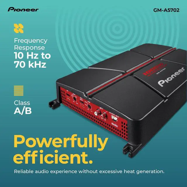 Alt view image 4 of 4 - GM-A5702 2-Channel Car Amplifier 1000W Max, Class AB, Bridgeable Design, Bridgeable, Variable Filters, High Power